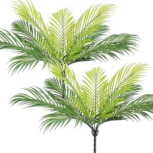 2 PCS Artificial Tropical Palm Leaves Plastic Shrubs Fern Leaves Fake Palm Plant - Picture 1 of 7