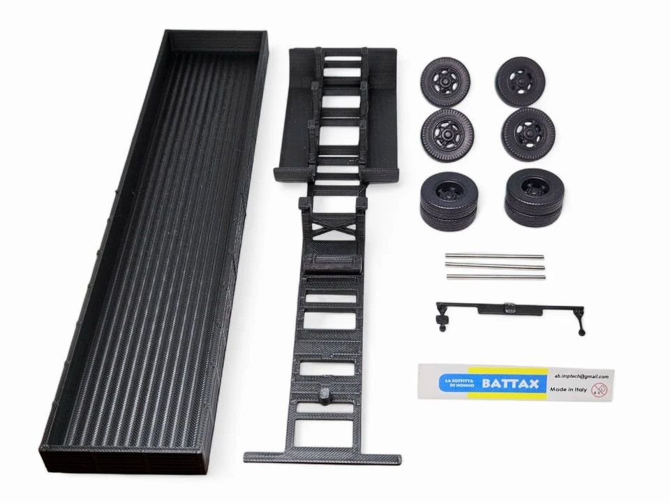 # 1/43 SEMIRIMORCHIO a 3 ASSI IN KIT (tipo 11m) by BATTAX x IXO/deagostini # - Immagine 1 di 1