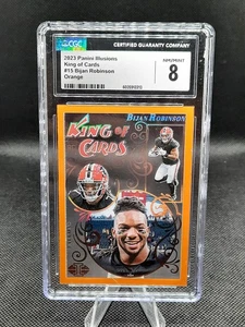 2023 Panini Illusions Bijan Robinson King Of Cards Orange RC #15 CGC Graded 8 - Picture 1 of 1