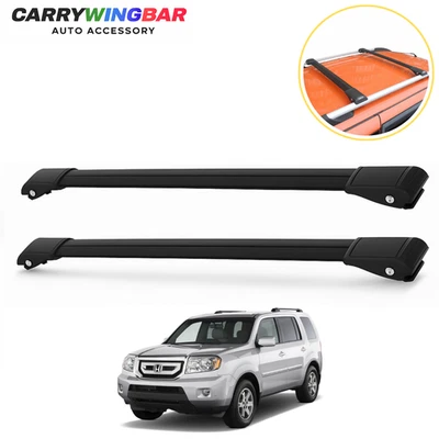 Fit Honda Pilot 2009-2015 | Roof Rack Carrier Cross Bars Black Alu Pair - Image 1 of 4