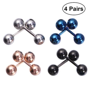 8 PIEZAS Pendientes Tornillo Hombres y Mujeres Anillos para Unisex Pequeña Bola Barbell - Imagen 1 de 12
