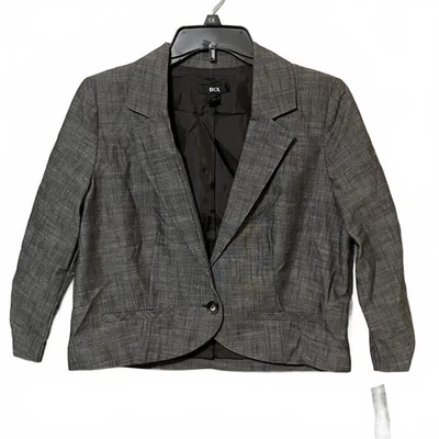 Blazer BCX Marrom Botão Único Cropped Júnior Médio Feminino Pequeno-Novo - Imagem 1 de 4