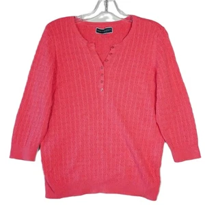 Karen Scott Damen Gr. L korallenrosa Strickoberteil Langarm Pullover BESCHREIBUNG LESEN - Bild 1 von 11
