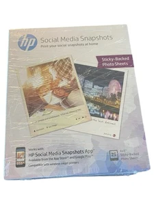 Lot 3 HP Sticky Backed Photo Paper | Glossy 4x5 25 Sheets New Sealed Scrapbook - Picture 1 of 3