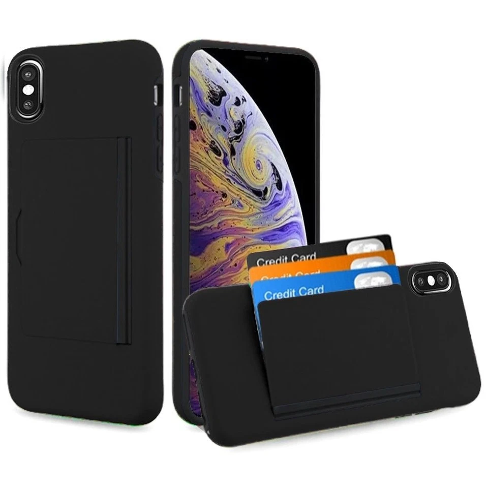GSA Shockproof Multi-CC Hybrid Case for iPhone XS Max - Black - Image 1 of 1