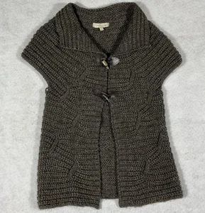 Lineamaglia Linea Cardigan Sweater Womens S Brown Italy Wool Blend Toggle - Picture 1 of 8