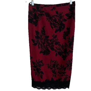 VTG Bobeau Y2K Midi Skirt M Elastic Waist 90s Whimsigoth Dk Feminine Romantic - Picture 1 of 7