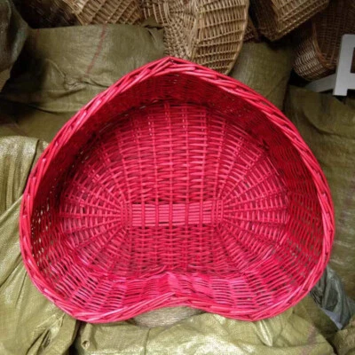 Recién Nacido Bebé Estudio Fotografía Accesorios Ratán Tejido Forma Corazón Caja Cesta Estuche Foto 1 de 4