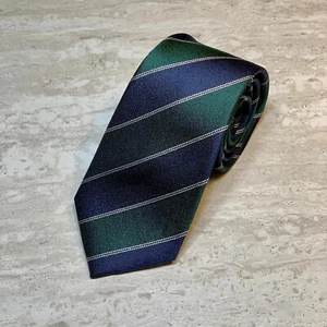 New Men’s Necktie Luxury Brand Joseph Bender Classic Stripe Tie - Navy and Green - Picture 1 of 2
