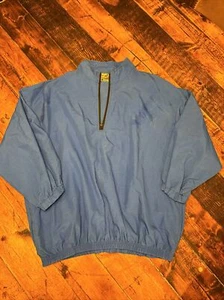 Surf Style Windbreaker Adult One Size Blue VTG Long Sleeve 1/4 Zip - Picture 1 of 11