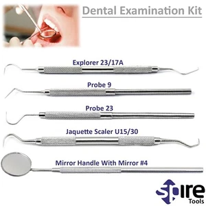 Kit de herramientas raspador dental removedor de placa higiénica espejo bucal escalador hoz - Imagen 1 de 6