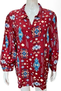 Allison Daley Women’s Blouse 3/4 Sleeves Shirt 100% Rayon Top Size XL New NWT - Picture 1 of 14