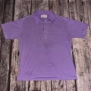 Camisa Polo Arnold Palmer Robert Bruce Años 70 De Colección XL Púrpura Rayas Golf Algodón EE. UU. - Imagen 1 de 7