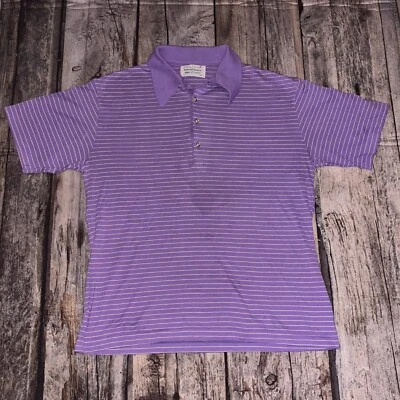 Camisa Polo Arnold Palmer Robert Bruce Años 70 De Colección XL Púrpura Rayas Golf Algodón EE. UU. Foto 1 de 4