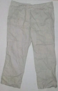 Tommy Bahama Women’s 100% Linen Wide Leg Beach Pants Size 16 Tan - Picture 1 of 8