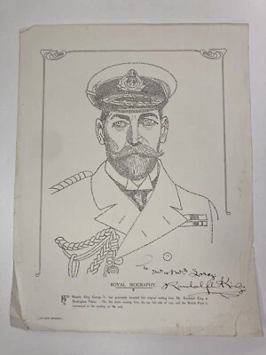 King George v RARE Portrait Signed Print, Randolph king  - HIS LIFE IN HIS FACE - Image 1 of 4
