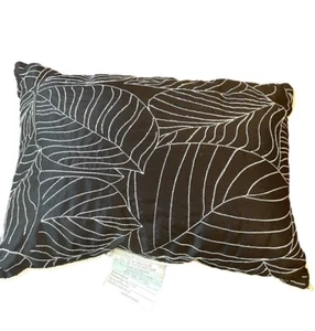 Black White Leaves Small Throw Pillow 10” X 15” - Picture 1 of 2