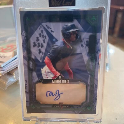 Miguel Bleis 2023 Wild Card Five Card Draw Purple/Green Auto RC 1/2 Red Sox - Image 1 of 3