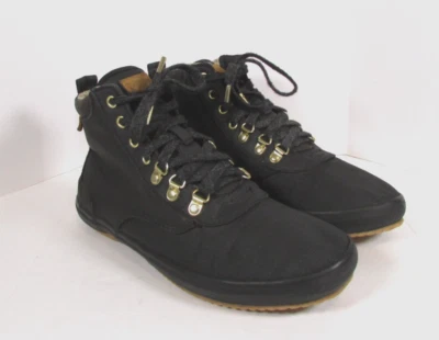 Top alto para mujer Keds 8 negro lona resistente al agua espuma de ensueño detalles de latón Foto 1 de 4