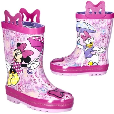 Disney MINNIE & DAISY Niña Pequeña Talla 5/6 BOTAS DE LLUVIA Impermeables ~ Nuevas Foto 1 de 4