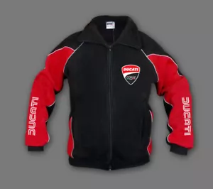 Mens Ducati Sport Racing Fleece Jacket Sweatshirt Apparel Embroidered - Picture 1 of 3