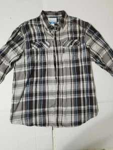 Columbia Men's Flannel Shirt Gray XL Regular Fit Plaid Long Sleeve Shirt Button - Picture 1 of 12