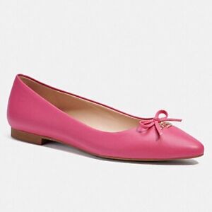 Coach Annabel Women's Flat Ballet Shoes. Color-Hot Pink. Choose Size.