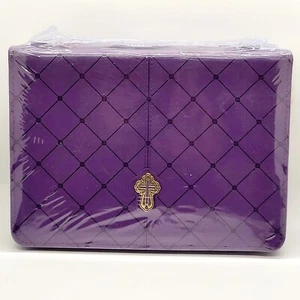 Christian Art Gifts Medium Bible/Book Cover LuxLeather Brown Cross Badge "Grace" - Picture 1 of 6