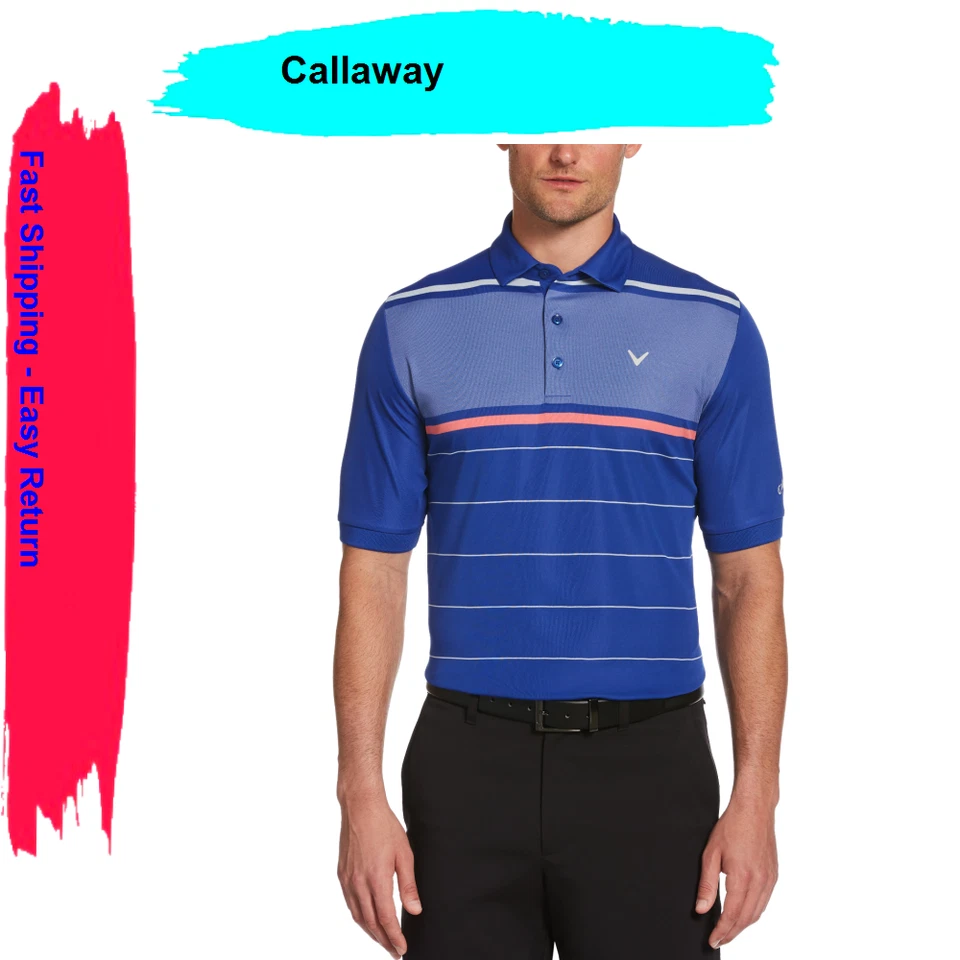 Callaway Men's Striped Colorblock Polo | Surf The Web | XLarge