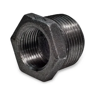 1/2 Zoll x 1/4 Zoll SCHWARZ FORMBAR EISEN SECHSKANTBUCHSE Reduzierstück Montage Rohr npt - Bild 1 von 1