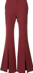 Ellery Aalto Flared Pants Burgundy Size 12 AU BNWT RRP $895 Read Description - Picture 1 of 17