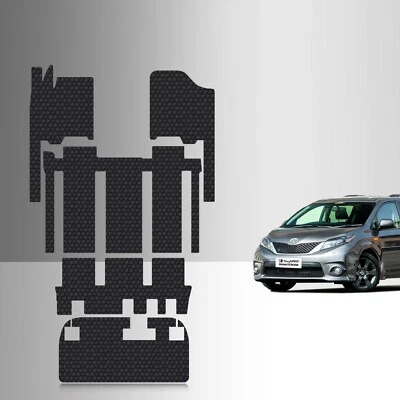 Juego completo de alfombrillas ToughPRO negras para Toyota Sienna 7 plazas 2011-2020 Foto 1 de 4