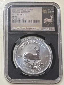 2017 South Africa Silver 1 Krugerrand NGC SP 70 50th Anniversary First Releases - Picture 1 of 2