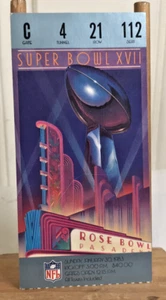 1983 Super Bowl XVII 17 NFL USED Ticket Stub Miami Dolphins Redskins SUPERBOWL - Picture 1 of 8