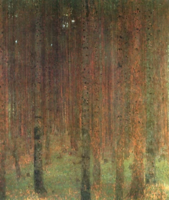 Arte de pared de paisaje de naturaleza 8x10 impresión giclee bosque de pinos Gustav Klimt Foto 1 de 2