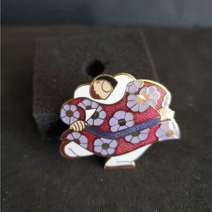Artist Barbara Lavalee Cloisonne Native Alaskan Woman Pin Brooch Vintage - Picture 1 of 7