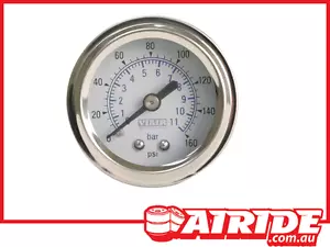 AIR RIDE SUSPENSION VIAIR 160PSI SINGLE NEEDLE GUAGE (WHITE) - Picture 1 of 1