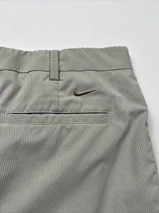 Nike Golf Dri-Fit Size 34x27 Striped Khaki Golf Performance Pants! - Picture 1 of 9