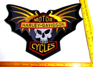 Harley Batwing Skull back patch vintage HD motorcycle collectible biker emblem-L - Picture 1 of 2