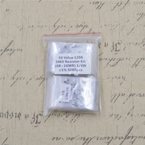 5000PCS 50 value 1206 3216 SMD assorted Resistor Kit  1/4W 5%  (0R ~ 10MR) RoHS - Picture 1 of 3