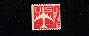 1960 U.S. AIRMAIL 7c Carmine Airplane COIL Sc#C61 M/NH/OG* Scarce - Picture 1 of 1
