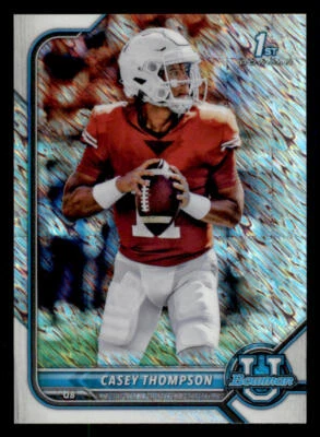 2022 Bowman University Chrome Shimmer Refractors #15 Casey Thompson - Image 1 of 2