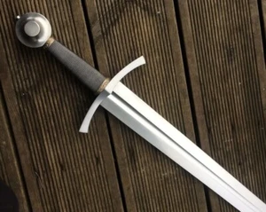 CUSTOM HANDMADE STAHL JAGD RITTER SCHWERT MIT LEDERSCHEIDE. EIN MUST TRY SCHWERT - Bild 1 von 5