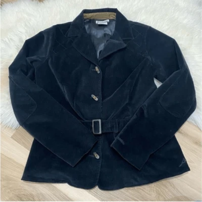 Columbia Women's Medium Black Jacket Belted Velvet Casual - Image 1 of 4