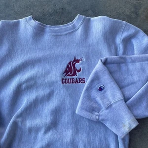 Vtg Champion Reverse Weave WSU Washington State Cougars Embroidered Crewneck 2XL - Picture 1 of 9