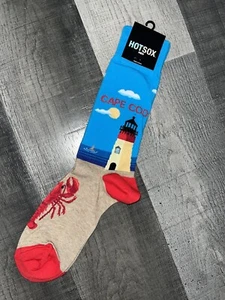 HOTSOX MEN’S CAPE COD BEACH NOVELTY DESIGN DRESS SOCKS LARGE - Picture 1 of 1