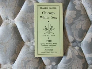 1940 Chicago White Sox Media Guide Anuario Lista Ted Lyons Luke Appling Anuncio  - Imagen 1 de 4