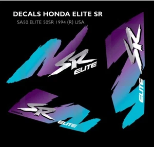 Sticker Decals honda Elite SR AF16 TACT16 Custom color Blue-purple - Picture 1 of 4