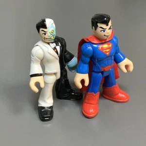 2PCS Imaginext DC Super Friends Two-Face & Super Man Action Figures Toys Gift  - Picture 1 of 6