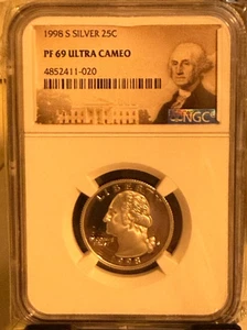 1998-S GEORGE WASHINGTON - 25C - PF 69 Ultra Cameo - NGC - Nice Coin - Picture 1 of 2